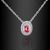 Alicia - Dámský ocelový náhrdelník s jemným přívěskem a červeným zirkonem ♀️ DG Šperky  + Doprava zdarma + Dárkové balení zdarma