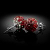 Náušnice Balls Rouge – Třpytivá rudá elegance