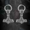 Ocelové náušnice Valkyria Mjölnir (4)