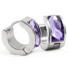 Ocelové náušnice Amethia kruhy s fialovým krystalem ♀️ DG Šperky  + Doprava zdarma + Dárkové balení zdarma
