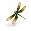 Zerelia – dámská brož vážka v zeleno zlatém provedení (1)