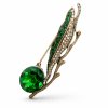 Sylmera – dámská brož s kamenem a listovým motivem (3)