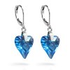 Dámské ocelové náušnice Miravel s modrým zirkonem ve tvaru srdce (2)