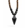 Pánský náhrdelník Morvani s černým hrotovým přívěskem z přírodních korálků (2)