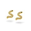 Dámské ocelové náušnice Avernia ve tvaru hada se zirkony (2)