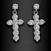 Dámské ocelové náušnice Crae ve tvaru křížků se zirkony (3)
