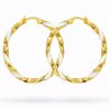 Dámské ocelové náušnice Calabrea – kroucené kruhy v luxusním zlatém tónu (2)