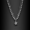 Dámský ocelový náhrdelník Averynia s perličkami a motivem hvězdice (3)