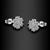 Dámské ocelové náušnice pecky Doliena – květ ze zirkonů (1)