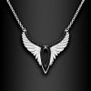 Dámský ocelový náhrdelník Coralynne s motivem andělských křídel a černými zirkony (1)