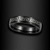 Pánský ocelový prsten Elneron s řeckým vzorem (1)