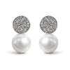 Dámské ocelové náušnice Mavell se zirkony a říční perlou (4)