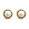 Dámské ocelové náušnice pecky Lucende Gold s perlou a zirkony (2)