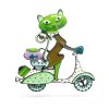 Dámská brož Scootella – kočka na skútru v moderním stylu (2)