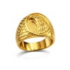 Pánský ocelový prsten Mariyah ve zlatém provedení s orlicí (2)
