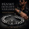 Pánský ocelový náramek s Maltezským křížem a lebkou (3)