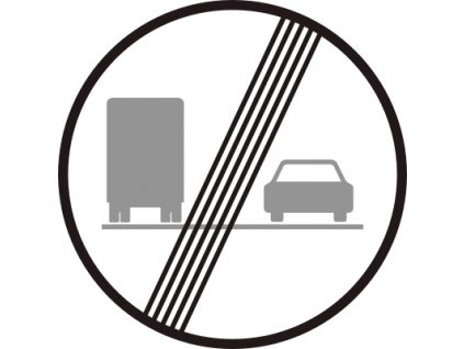 Dopravní Značka B22b 500 mm Konec zákazu předjíždění pro nákladní automobily
