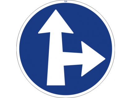 Dopravní Značka C2d 500 mm Přikázaný směr jízdy přímo a vpravo