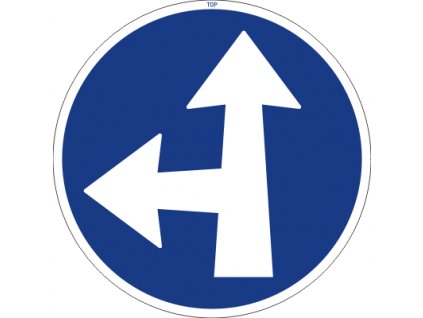 Dopravní Značka C2e 500 mm Přikázaný směr jízdy přímo a vlevo