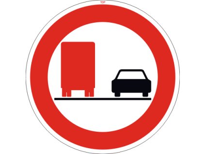 Dopravní Značka B22a Zákaz předjíždění pro nákladní automobily