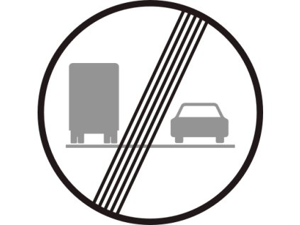 Dopravní Značka B22b Konec zákazu předjíždění pro nákladní automobily