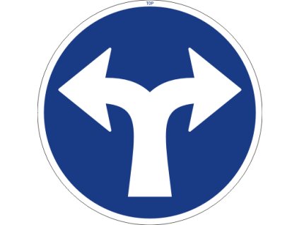 Dopravní Značka C2f Přikázaný směr jízdy vlevo a vpravo