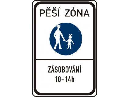 Dopravní značka IZ6a Pěší zóna IP27a