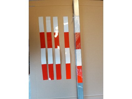 Sloupek na dopravní značky jackl 40x40 mm s reflexním polepem č-b-č-b 48 cm