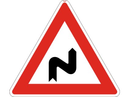 Dopravní Značka A2a velká Dvojitá zatáčka, první vpravo