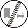 Dopravní Značka B22b 500 mm Konec zákazu předjíždění pro nákladní automobily