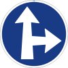 Dopravní Značka C2d Přikázaný směr jízdy přímo a vpravo