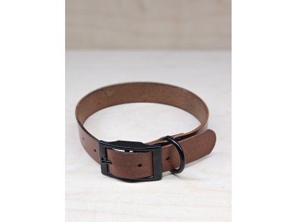 Kožený obojok Classic Black 25 hnedý