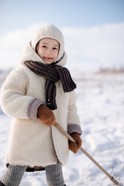 Detský kožúštek z ovčieho rúna Sheepy Coat (VIAC FARIEB)