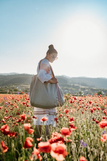 Obojstranná ľanová maxitaška (VIAC FARIEB)