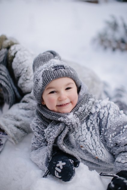 Detský vlnený set (čiapka a šál)