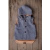 Detská obojstranná vlneno-ľanová vesta s kapucňou (VIAC FARIEB)