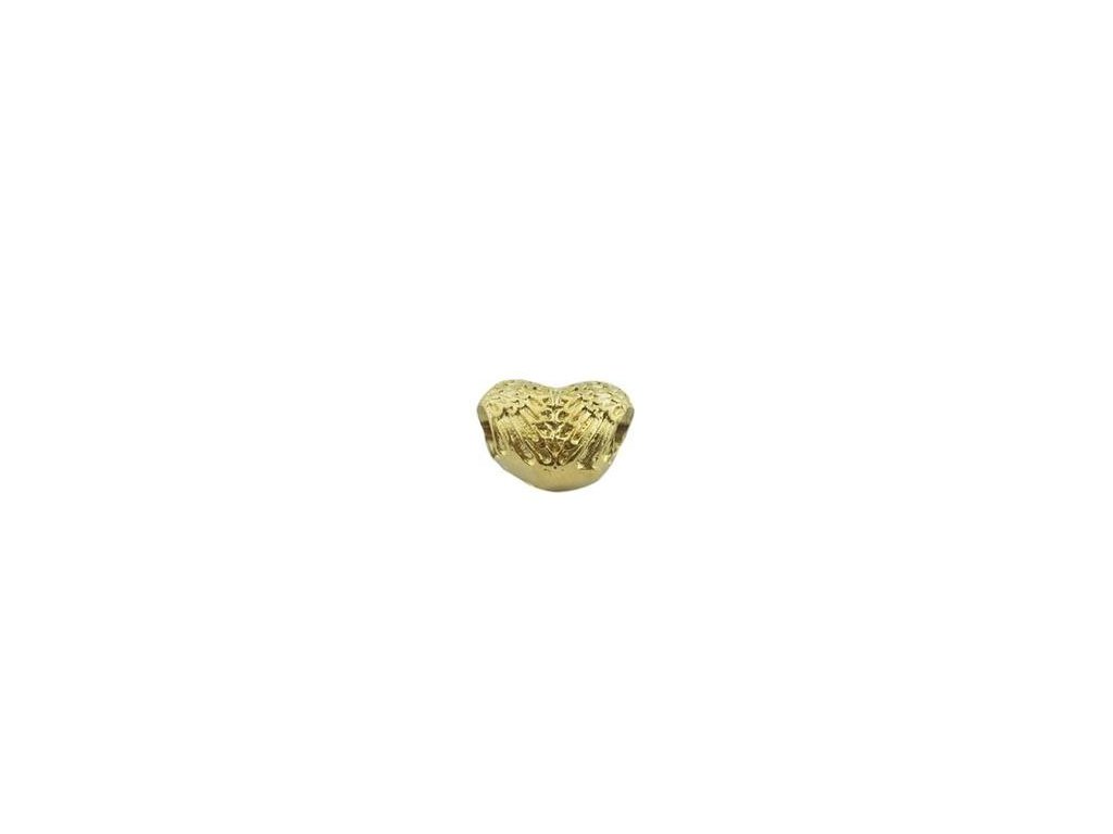 Korálek zlaté srdíčko z oceli G046