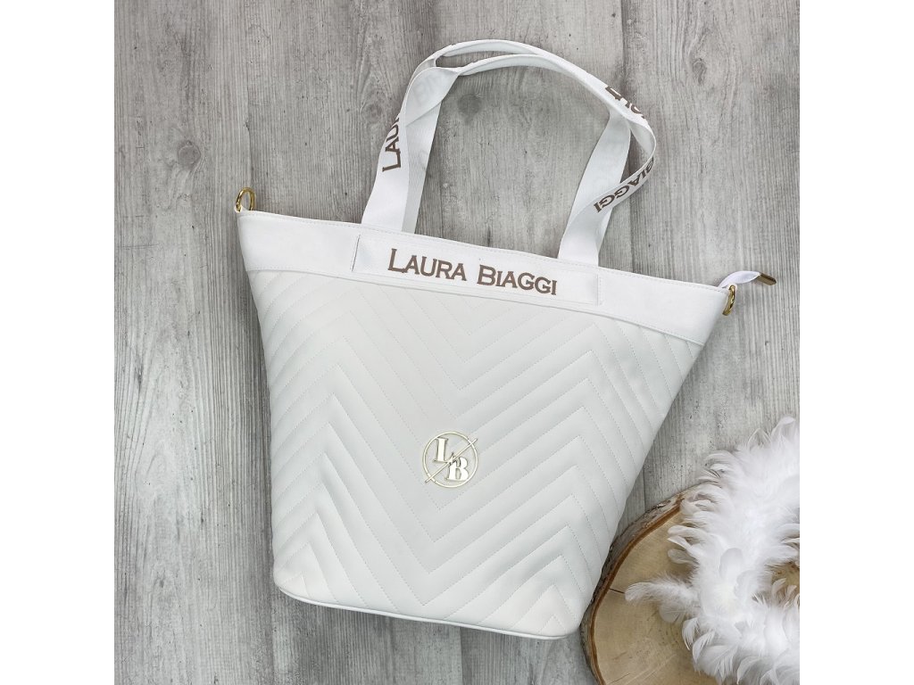 Kabelka shopper Laura Biaggi X2016 bílá - Doria šperky