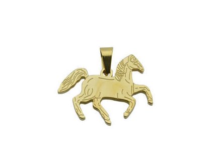 Přívěsek zlatý z chirurgické oceli kůň F120