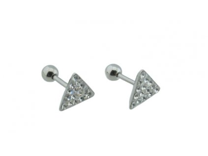 Piercing do ucha z oceli stříbrný D015