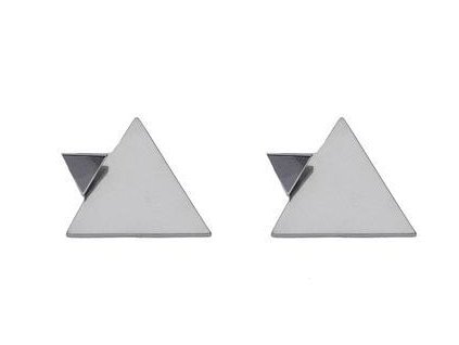 Náušnice trojúhelníky z oceli stříbrné C275
