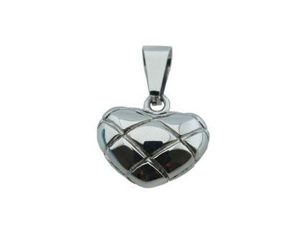 Přívěsek stříbrný z oceli SRDCE F207