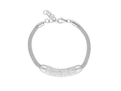 Náramek stříbrný z oceli s krystalky L258