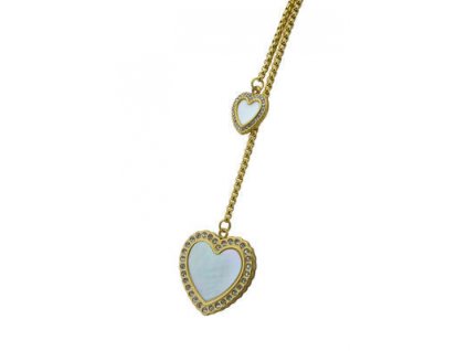 Náhrdelník z oceli SRDÍČKA zlatý I134