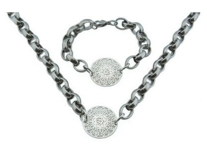 Set šperků z oceli stříbrný B563