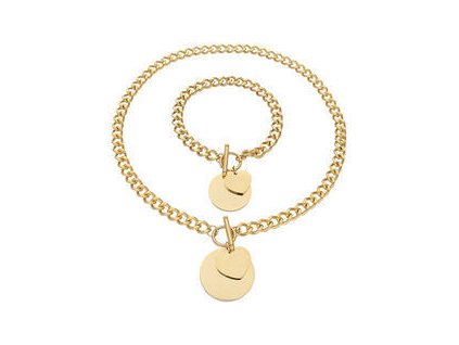 Set šperků z oceli zlatý SRDÍČKA B077