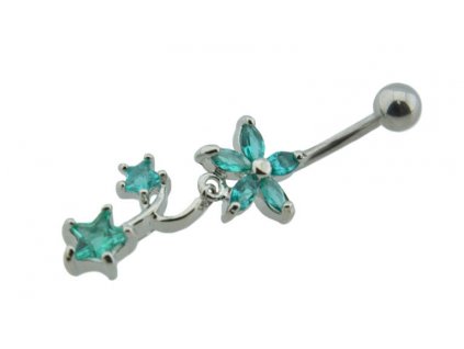 Piercing do pupíku z oceli stříbrný D058