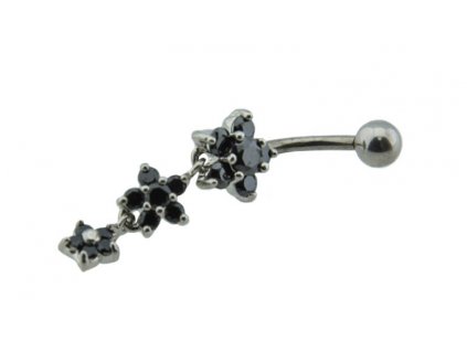 Piercing do pupíku z oceli stříbrný D075