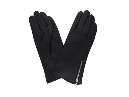 Dámské kožené rukavice černé se zipem 4010