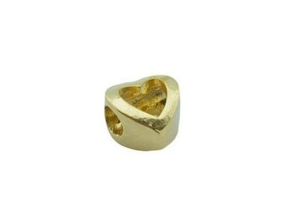 Korálek zlaté srdíčko z oceli G050